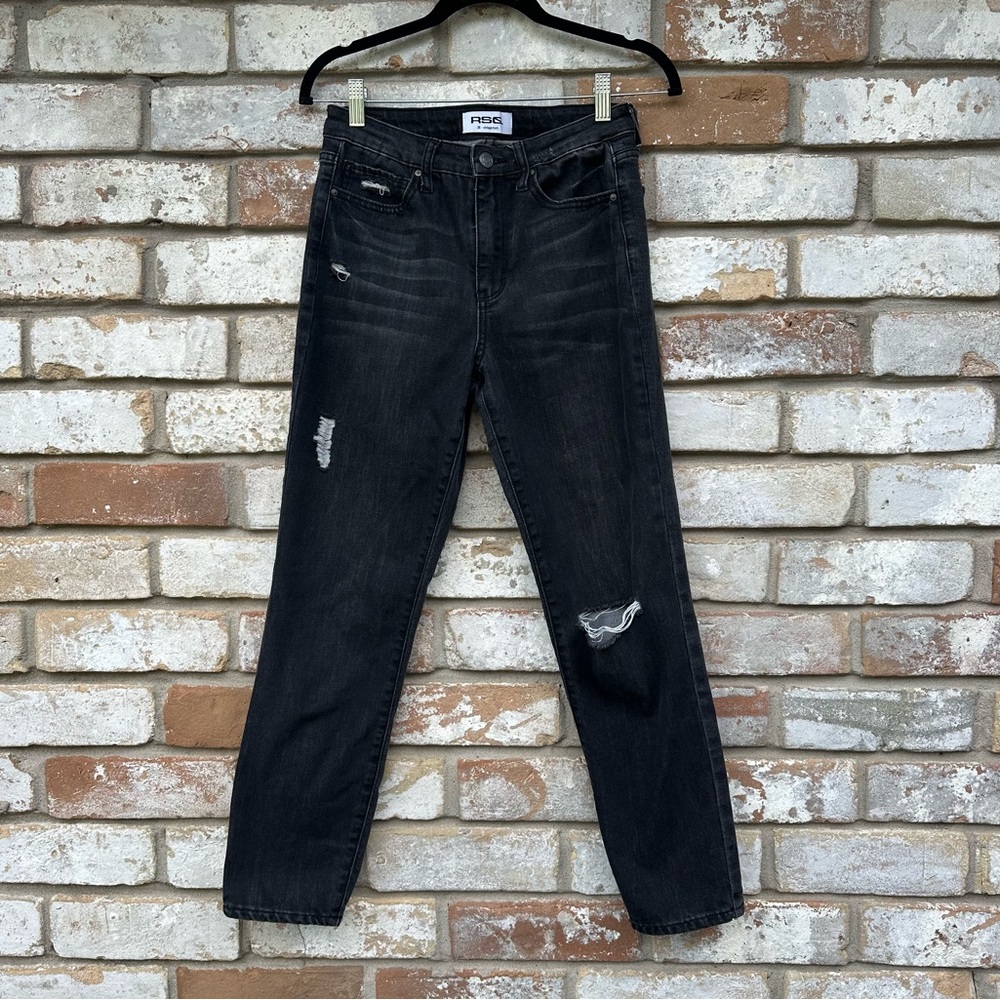 RSQ Vintage Mom Distressed Black Denim Jeans